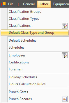 Labor default class types and groups